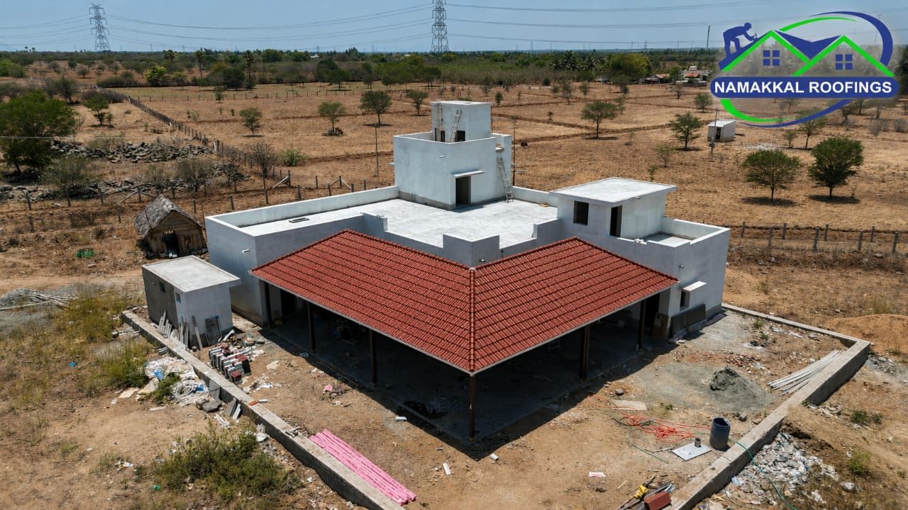 Tile-profile sheet roof on a terrace