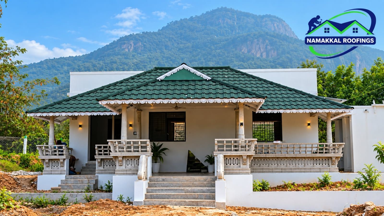 Green stone-coated roof sheets