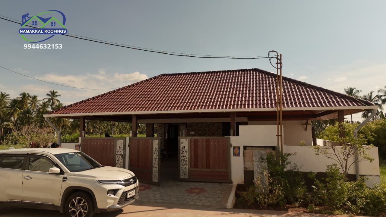 Clay tile verandah roof at dusk