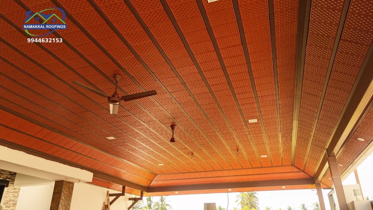 Clean clay tile ceiling under a finished roof